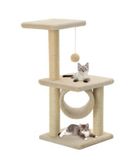 Arbre à chat avec griffoirs en sisal 65 cm Beige | Mobilier & Déco