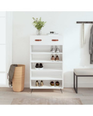 Armoire à chaussure Blanc brillant 60x35x105 cm Bois ingénierie | Mobilier & Déco