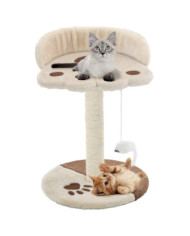 Arbre à chat avec griffoir en sisal 40 cm Beige et Marron | Mobilier & Déco