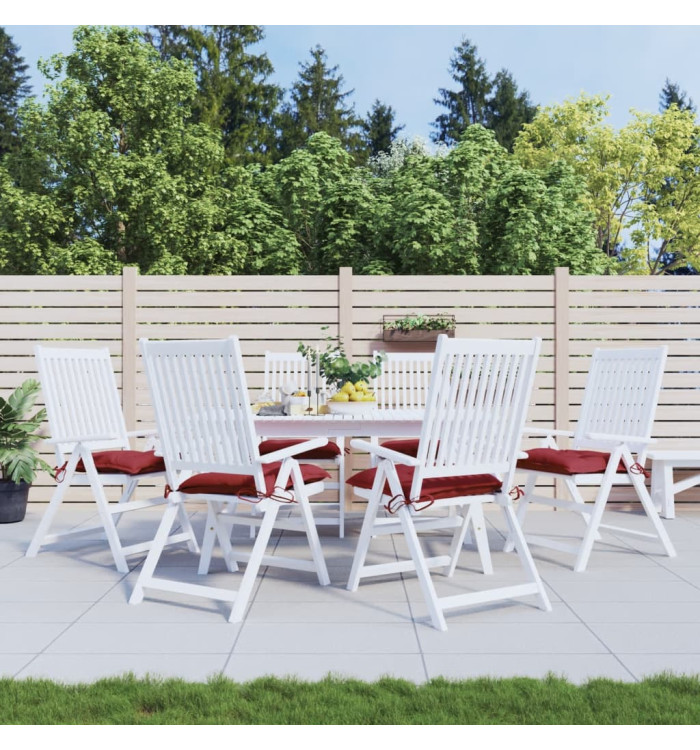 Coussins de chaise lot de 6 bordeaux 40x40x7 cm tissu oxford | Mobilier & Déco
