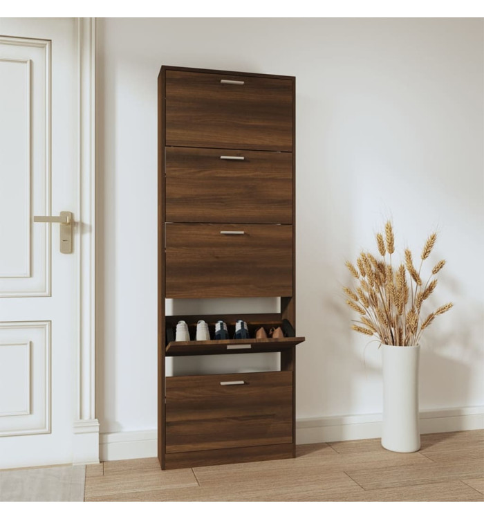 Armoire à chaussures Chêne marron 59x17x169cm Bois d'ingénierie | Mobilier & Déco