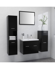 Ensemble de meubles de salle de bain Noir Aggloméré | Mobilier & Déco