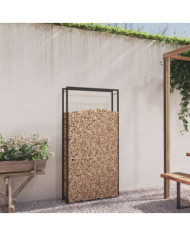 Portant de bois de chauffage Noir mat 110x28x214 cm Acier | Mobilier & Déco