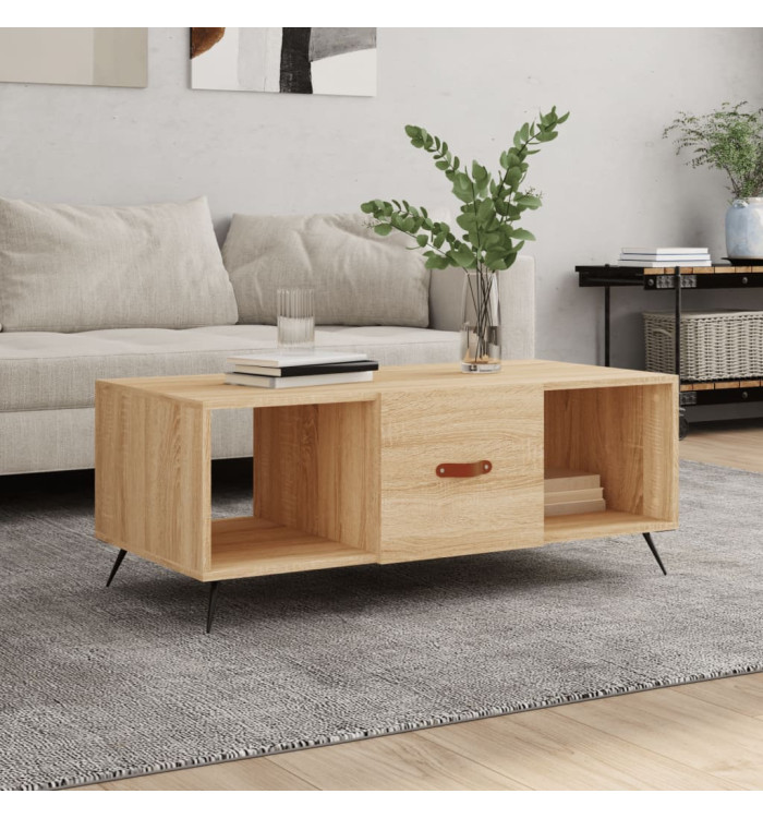 Table basse chêne sonoma 102x50x40 cm bois d'ingénierie | Mobilier & Déco