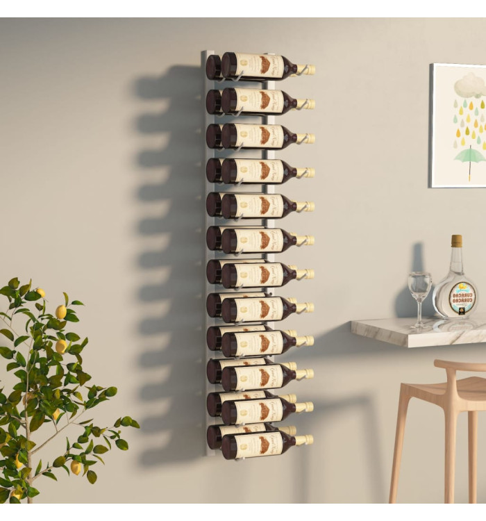 Casier à vin mural pour 24 bouteilles Blanc Fer | Mobilier & Déco