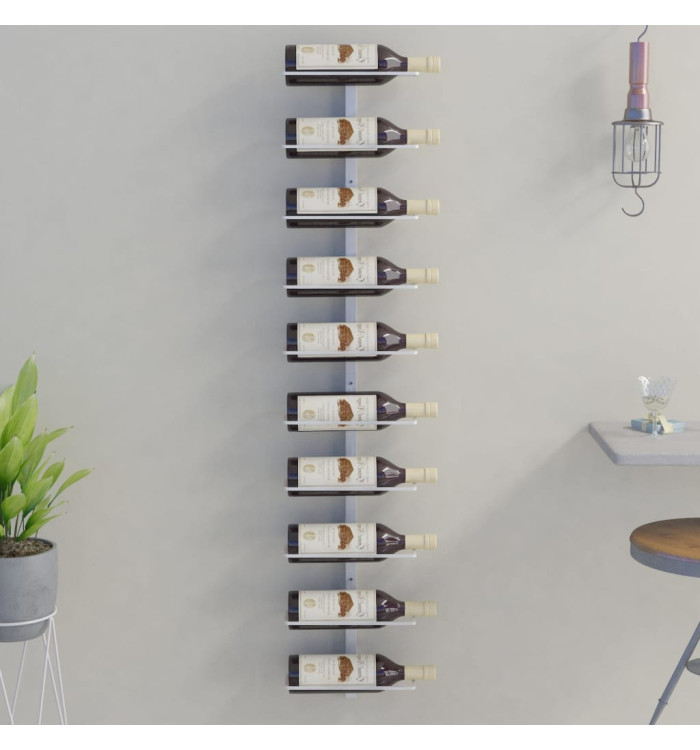 Casier à vin mural pour 10 bouteilles Blanc Fer | Mobilier & Déco