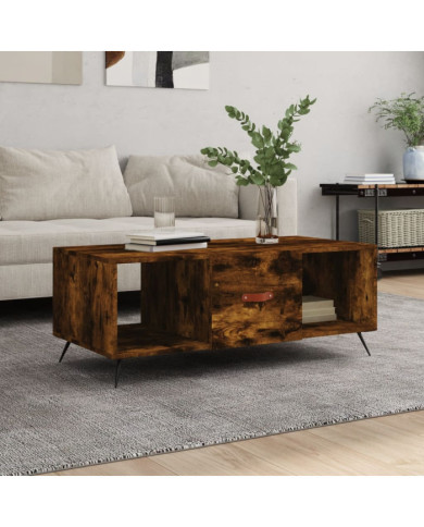 Table basse chêne fumé 102x50x40 cm bois d'ingénierie | Mobilier & Déco
