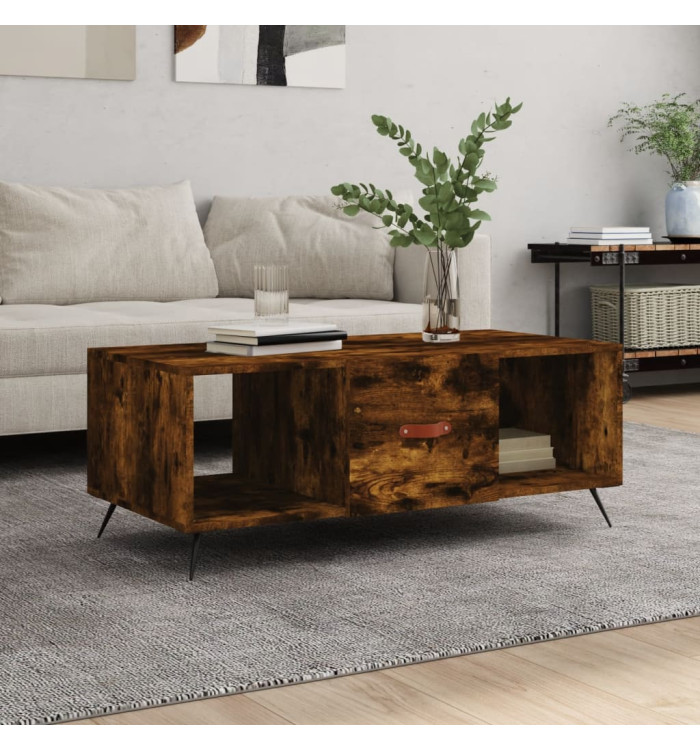 Table basse chêne fumé 102x50x40 cm bois d'ingénierie | Mobilier & Déco