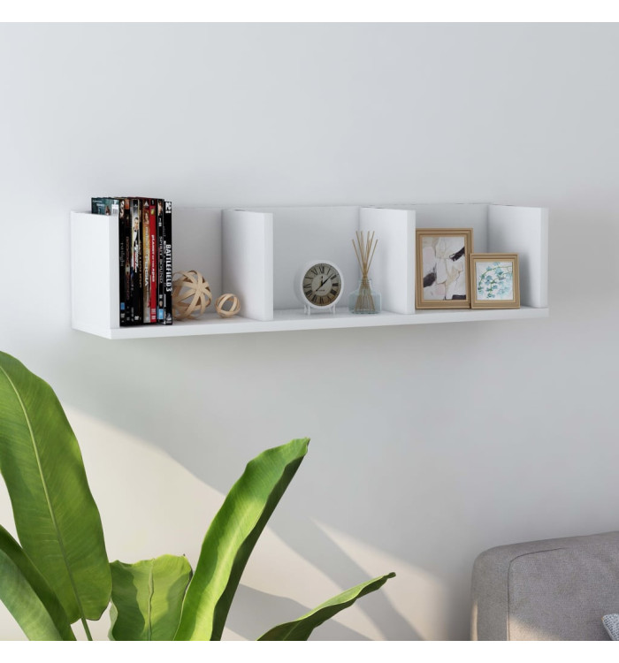Étagère murale à CD Blanc 75x18x18 cm Bois d'ingénierie | Mobilier & Déco