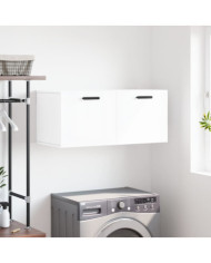 Armoire murale blanc brillant 80x36,5x35 cm bois d'ingénierie | Mobilier & Déco