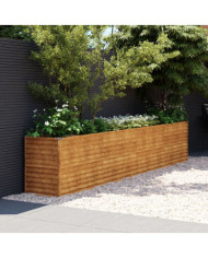 Lit surélevé de jardin 385x50x69 cm acier corten | Mobilier & Déco