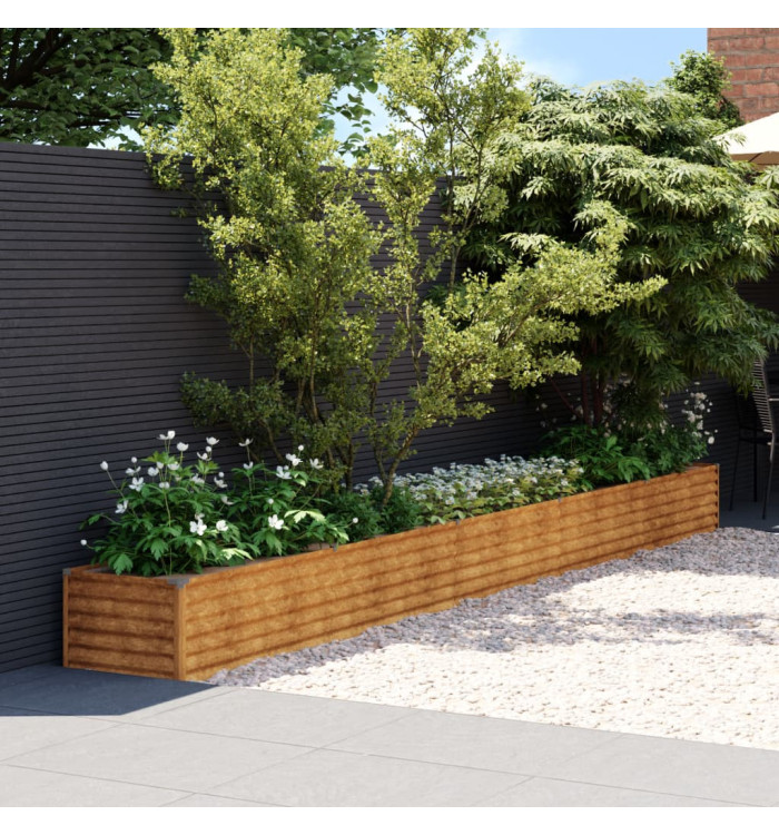 Lit surélevé de jardin 482x50x36 cm acier corten | Mobilier & Déco