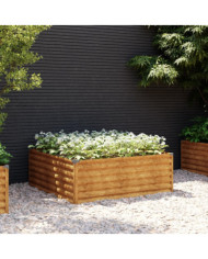 Lit surélevé de jardin 100x100x36 cm acier corten | Mobilier & Déco