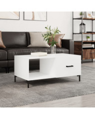 Table basse blanc 90x50x40 cm bois d'ingénierie | Mobilier & Déco