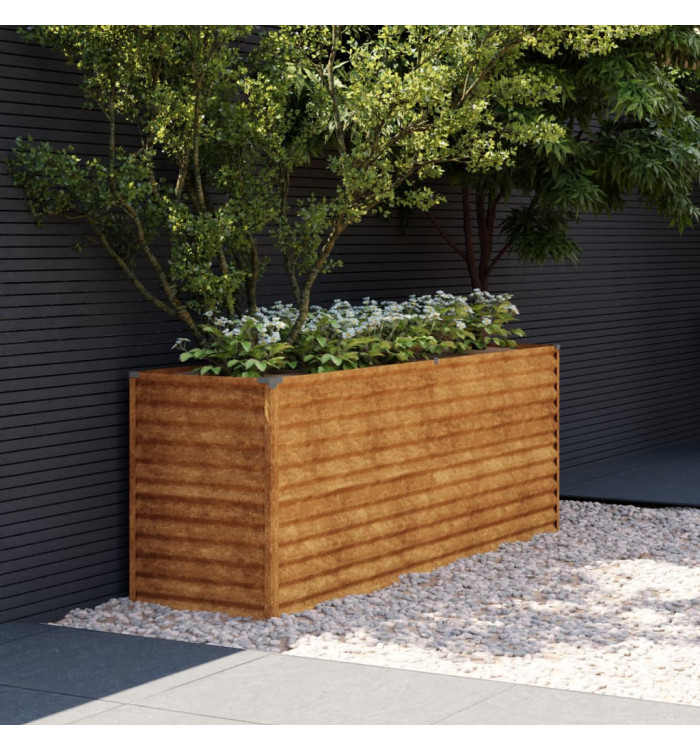 Lit surélevé de jardin 196x50x69 cm acier corten | Mobilier & Déco