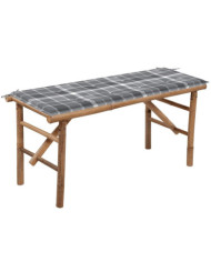 Banc de jardin pliable avec coussin 118 cm Bambou | Mobilier & Déco