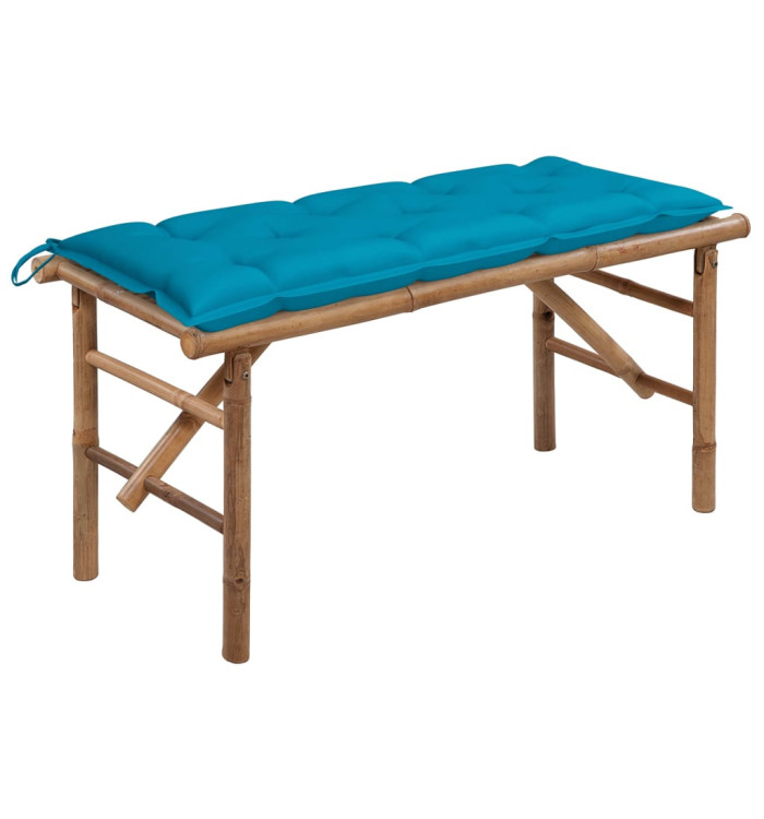 Banc de jardin pliable avec coussin 118 cm Bambou | Mobilier & Déco