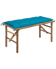 Banc de jardin pliable avec coussin 118 cm Bambou | Mobilier & Déco