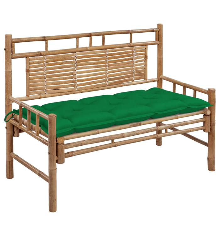 Banc de jardin avec coussin 120 cm Bambou | Mobilier & Déco