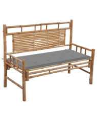 Banc de jardin avec coussin 120 cm Bambou | Mobilier & Déco