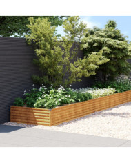 Lit surélevé de jardin 579 x 100 x 36 cm acier corten | Mobilier & Déco