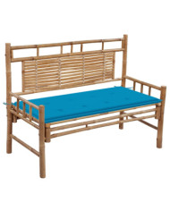 Banc de jardin avec coussin 120 cm Bambou | Mobilier & Déco