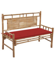 Banc de jardin avec coussin 120 cm Bambou | Mobilier & Déco