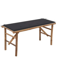 Banc de jardin pliable avec coussin 118 cm Bambou | Mobilier & Déco