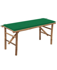 Banc de jardin pliable avec coussin 118 cm Bambou | Mobilier & Déco
