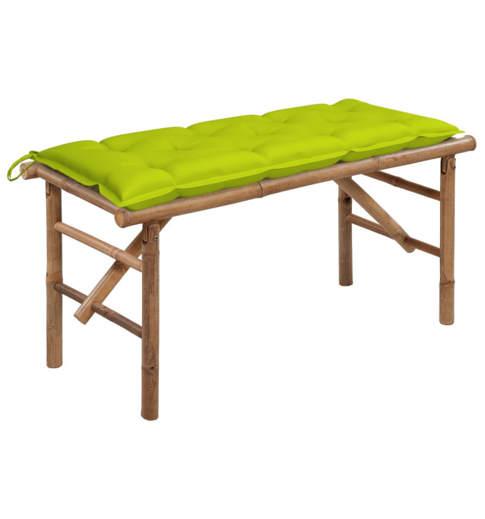 Banc de jardin pliable avec coussin 118 cm Bambou | Mobilier & Déco