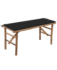Banc de jardin pliable avec coussin 118 cm Bambou | Mobilier & Déco