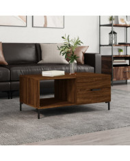 Table basse chêne marron 90x50x40 cm bois d'ingénierie | Mobilier & Déco