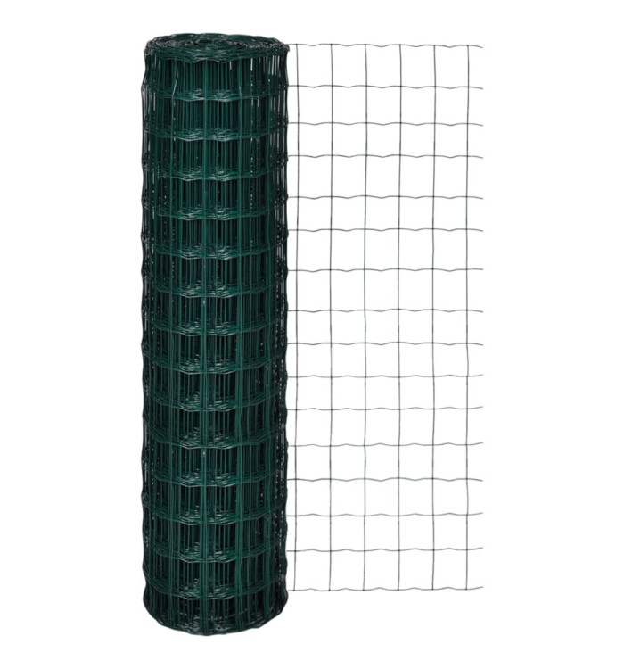 Clôture euro Acier 25 x 1,5 m Vert | Mobilier & Déco