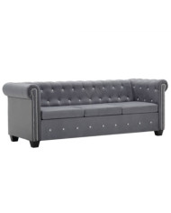 Canapé à 3 places Revêtement en velours 199 x 75 x 72 cm Gris | Mobilier & Déco