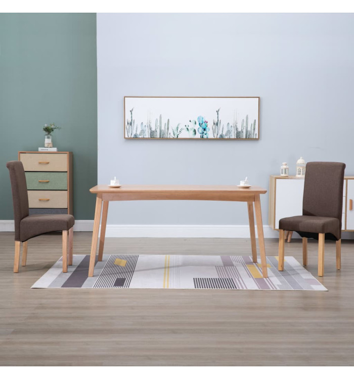 Chaises à manger lot de 2 marron tissu | Mobilier & Déco