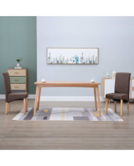 Chaises à manger lot de 2 marron tissu | Mobilier & Déco
