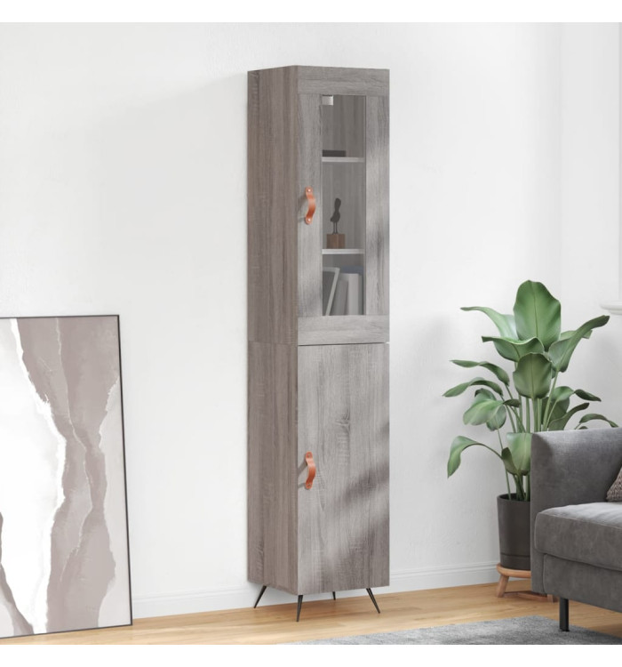 Buffet haut Sonoma gris 34,5x34x180 cm Bois d'ingénierie | Mobilier & Déco