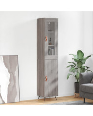 Buffet haut Sonoma gris 34,5x34x180 cm Bois d'ingénierie | Mobilier & Déco