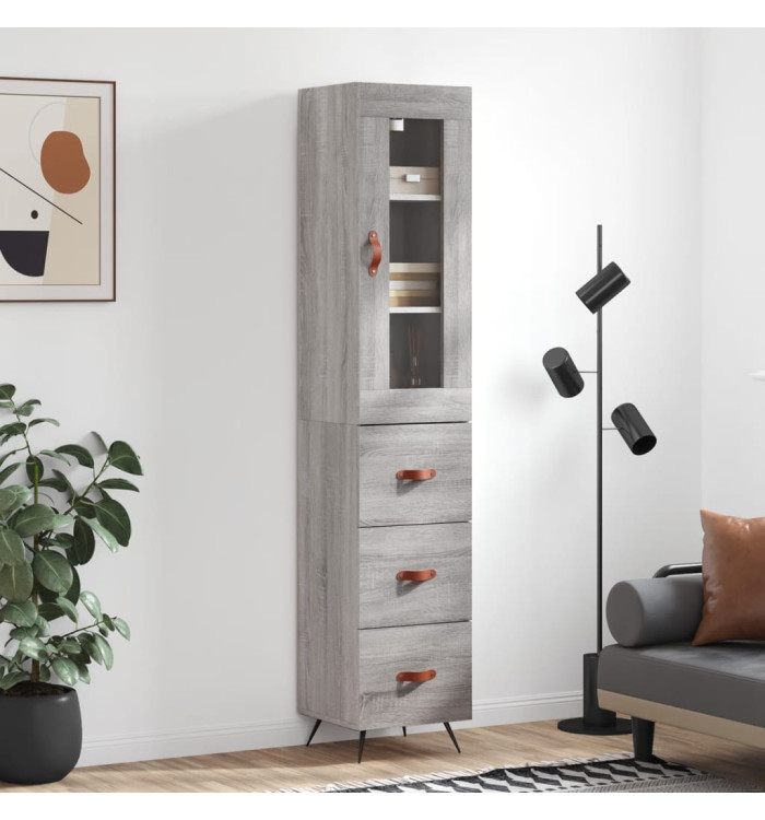 Buffet haut Sonoma gris 34,5x34x180 cm Bois d'ingénierie | Mobilier & Déco