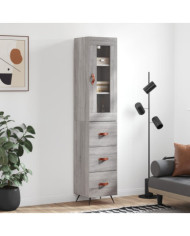 Buffet haut Sonoma gris 34,5x34x180 cm Bois d'ingénierie | Mobilier & Déco
