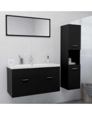 Ensemble de meubles de salle de bain Noir Aggloméré | Mobilier & Déco