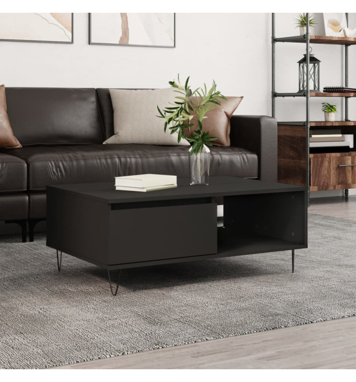 Table basse noir 90x60x35 cm bois d'ingénierie | Mobilier & Déco