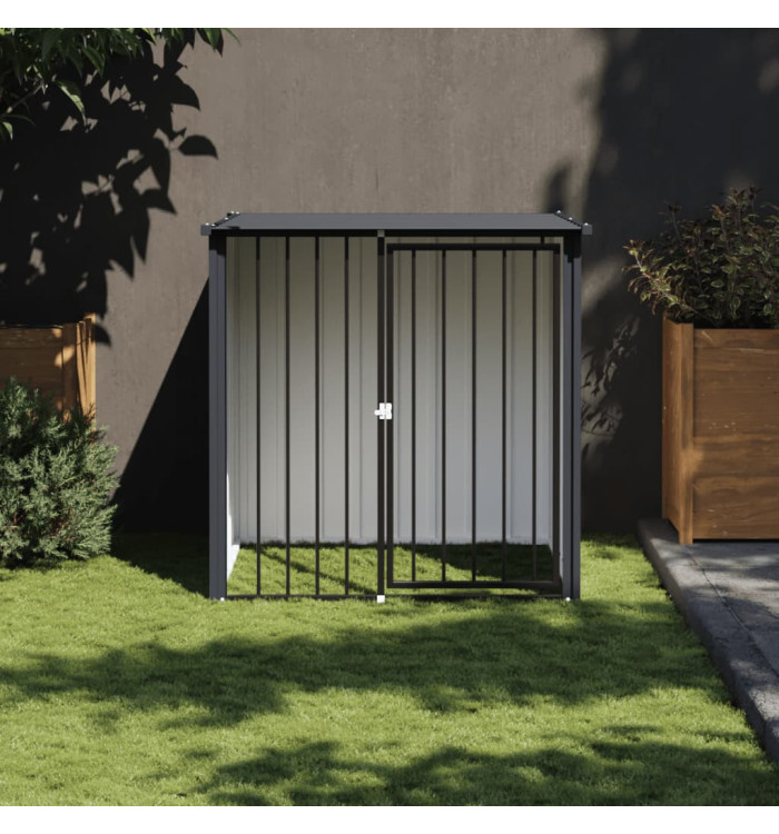 Niche pour chien avec toit noir 110x103x109 cm acier galvanisé | Mobilier & Déco