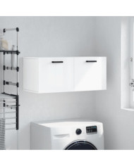 Armoire murale blanc brillant 80x36,5x35 cm bois d'ingénierie | Mobilier & Déco