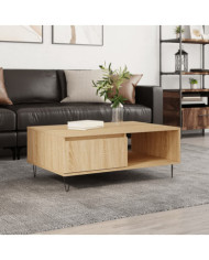 Table basse chêne sonoma 90x60x35 cm bois d'ingénierie | Mobilier & Déco