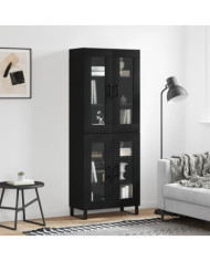 Buffet haut Noir 69,5x34x180 cm Bois d'ingénierie | Mobilier & Déco