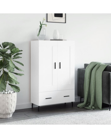 Buffet haut blanc 69,5x31x115 cm bois d'ingénierie | Mobilier & Déco