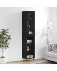 Buffet haut Noir 34,5x34x180 cm Bois d'ingénierie | Mobilier & Déco