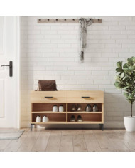 Banc à chaussures chêne sonoma 102x35x55 cm bois d'ingénierie | Mobilier & Déco