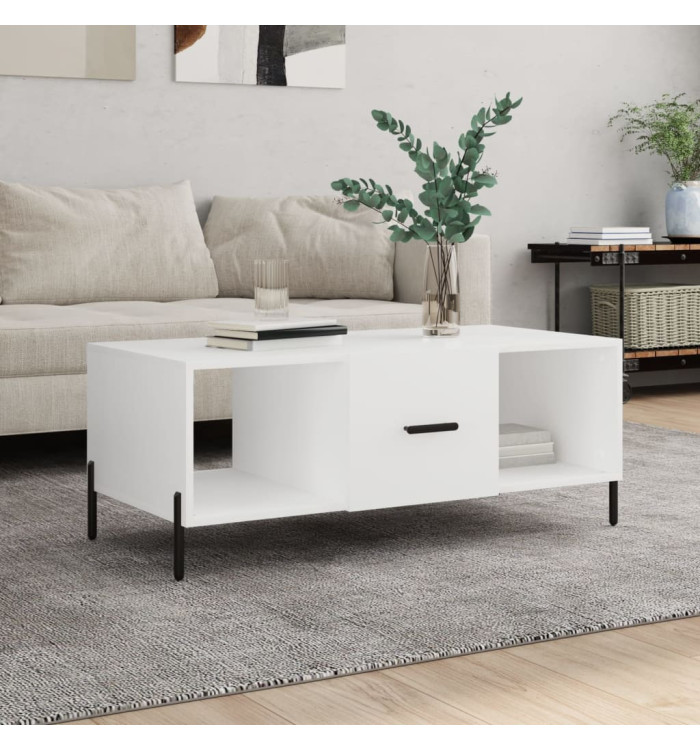 Table basse blanc 102x50x40 cm bois d'ingénierie | Mobilier & Déco